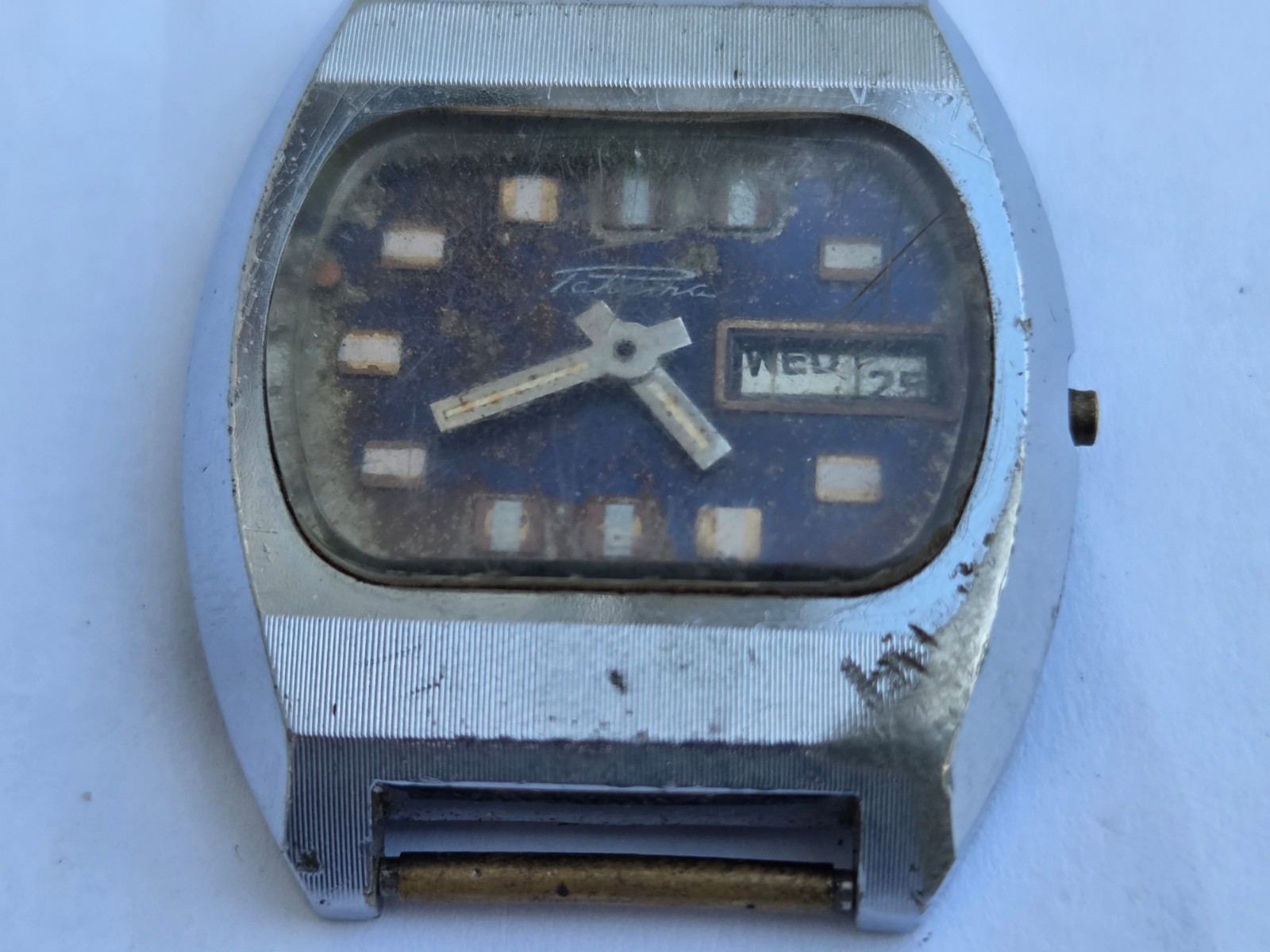 Russian Wristwatch Watch Raketa , Rocket . Made in USSR . Not working for parts.