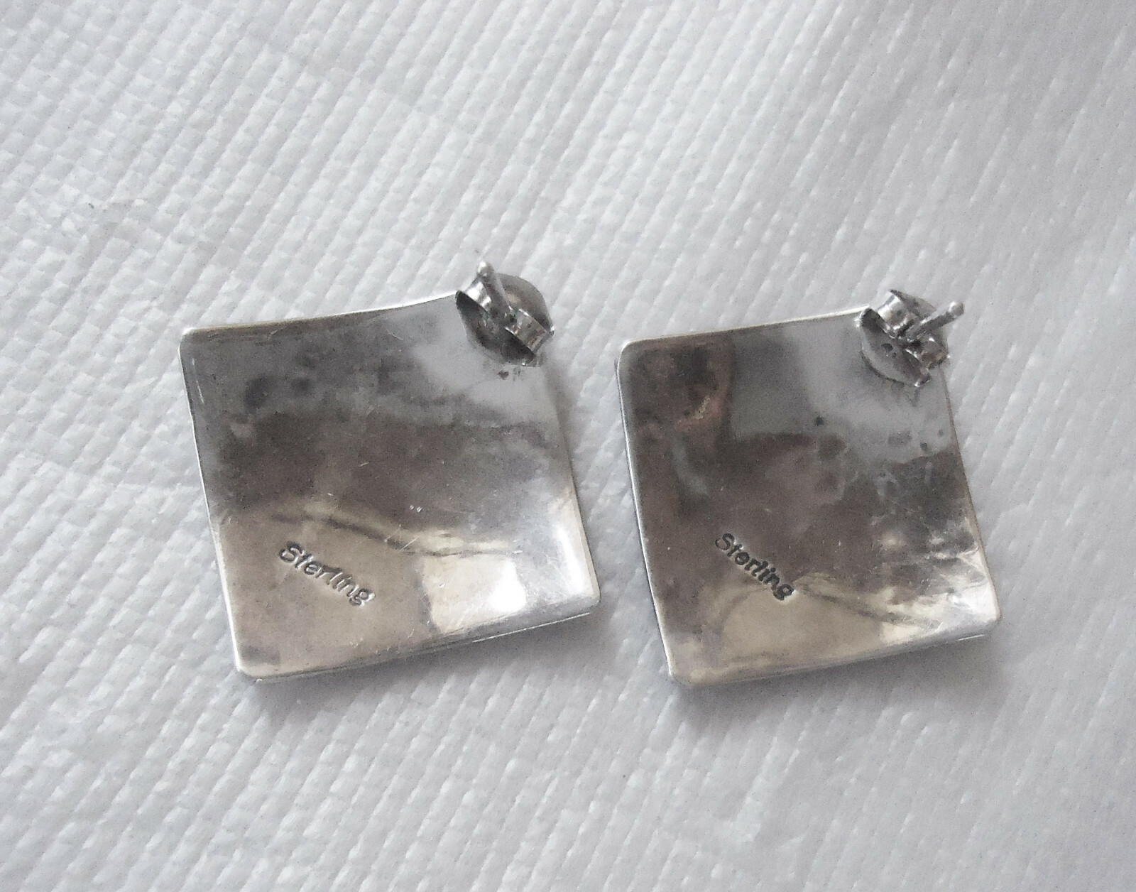 Silver Earrings Engraved Sterling Silver Pierced Earrings Southwestern 0.75 lg