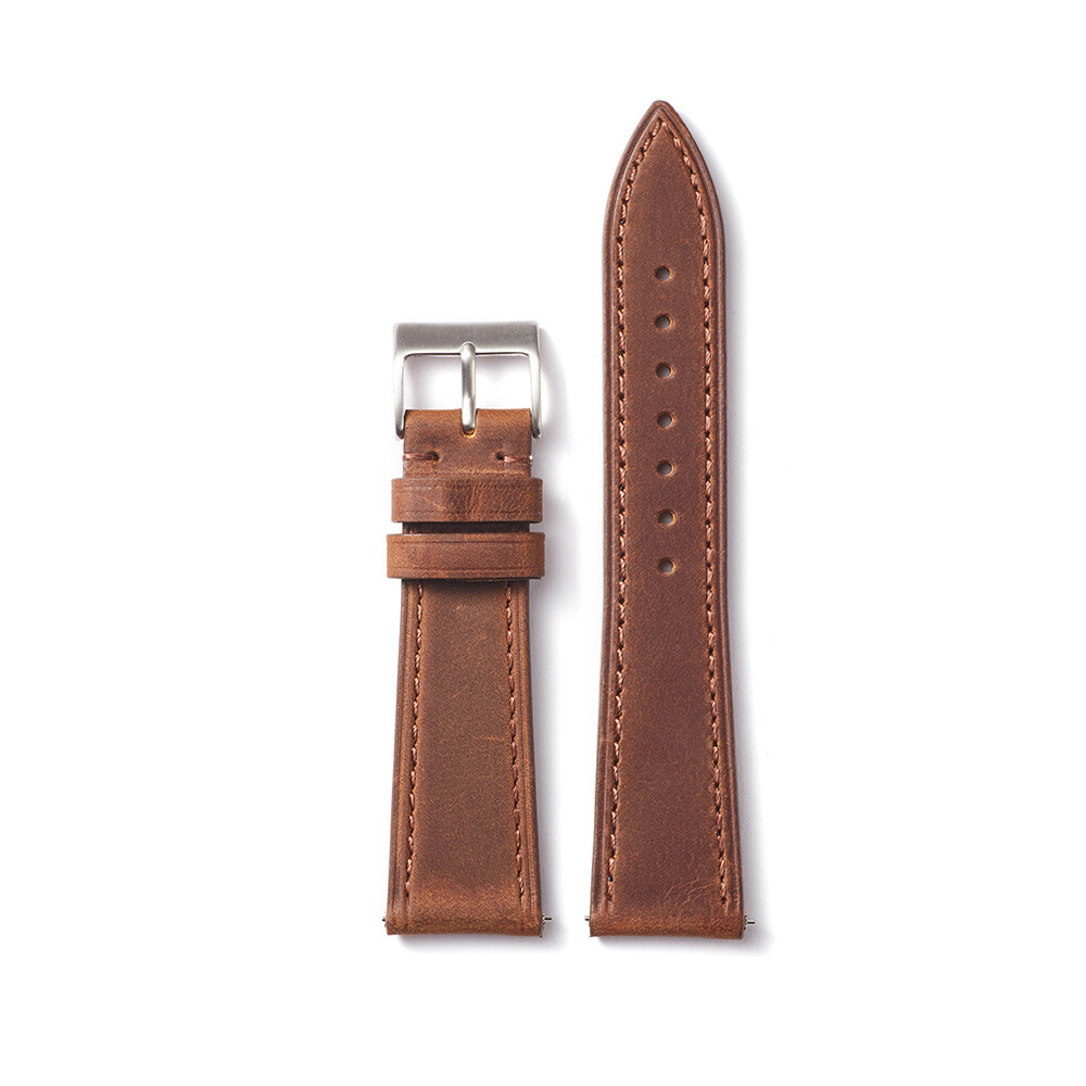 Premium Brushed Cowhide Genuine Leather Watch Band Strap 18-22mm Quick Release