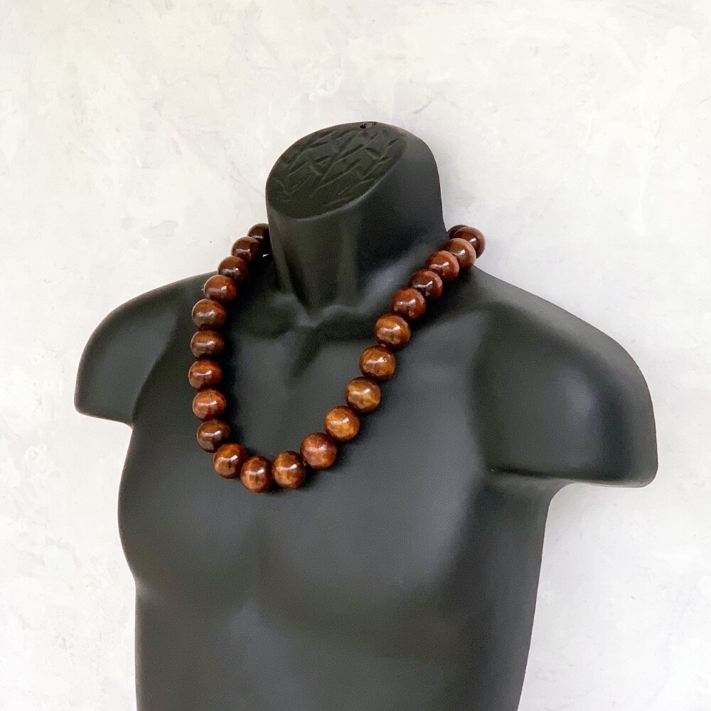 Wood Bead Necklace for Men – Handmade Wooden Necklace – Mens Boho Necklace Wood