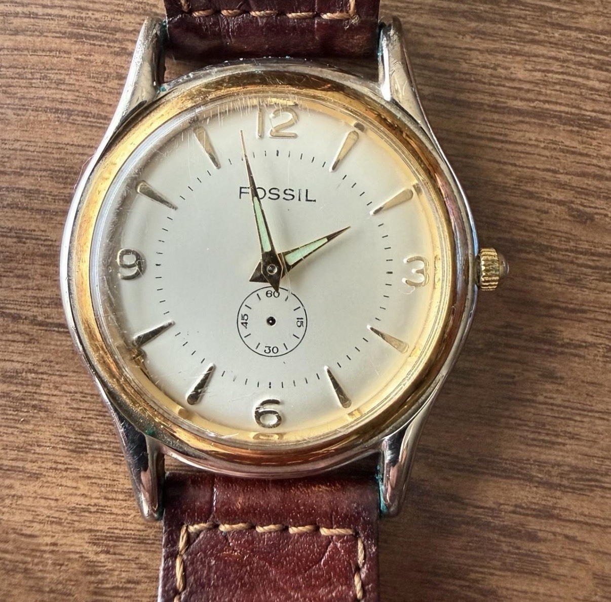 Vintage Fossil TM-7260 Braided Leather Watch – Made In Japan *SEE DESCRIPTION*