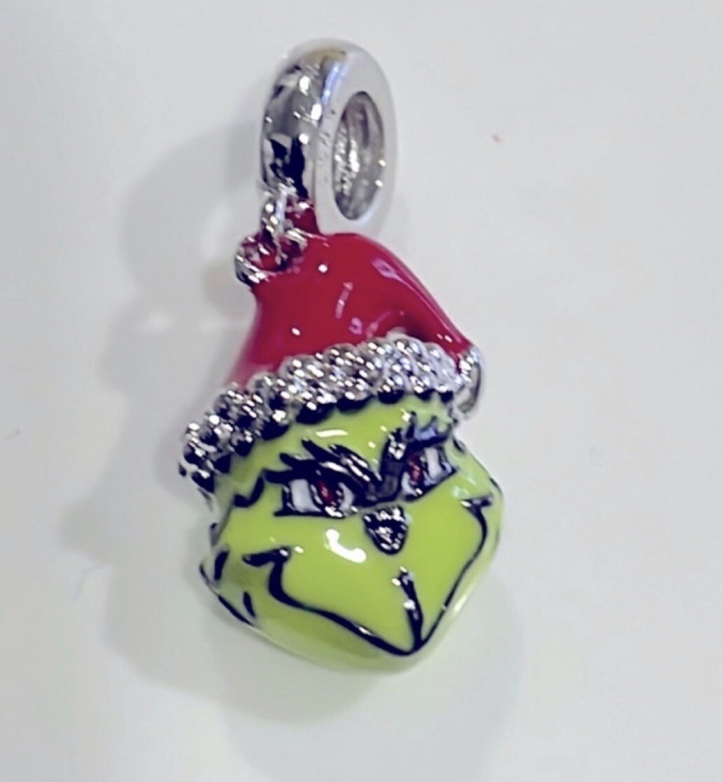 Grinch Sterling Silver S925 dangle charm.