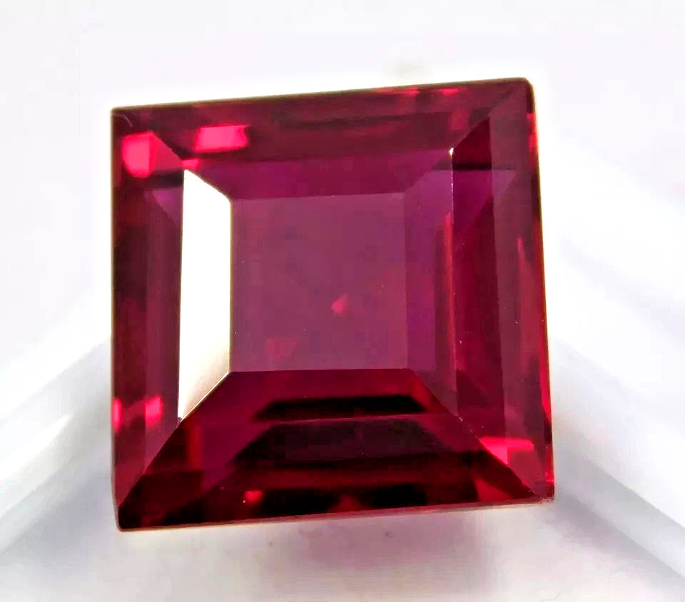 Natural Princess Cut Red Ruby Loose 14 Ct AGL Certified Faceted Gemstone