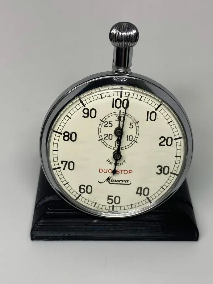 Vintage Minerva Duo-Stop Swiss Mechanical Stopwatch 7 Jewels Working 30 Min