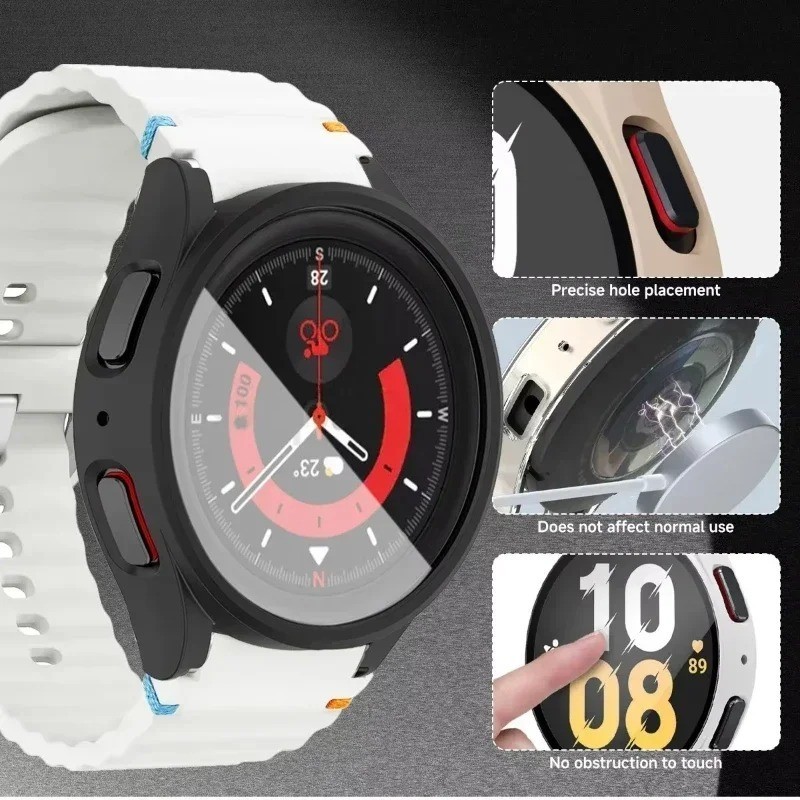 Samsung Galaxy Watch 4 5 6 7 Case Strap Silicone Band Cover 40mm 44mm