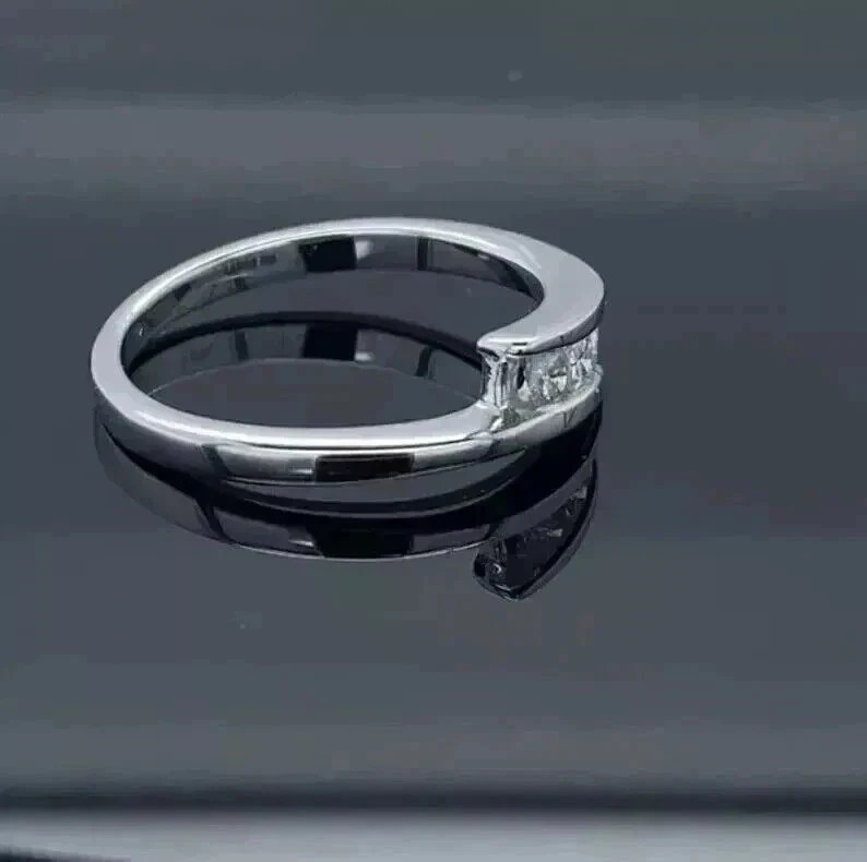 Beautiful Bypass Ring 2.30Ct Round Cut Simulated Diamond 14k White Gold Plated