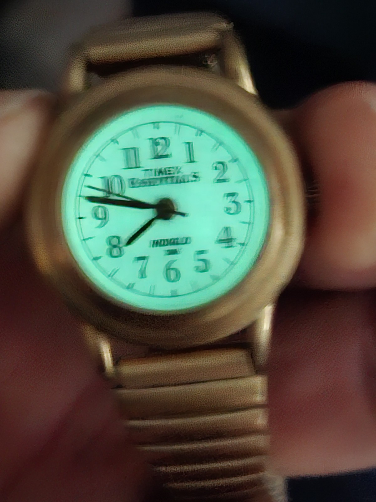 Timex Essentials Indiglo Gold Tone Quartz Watch Expansion Band WR 30M