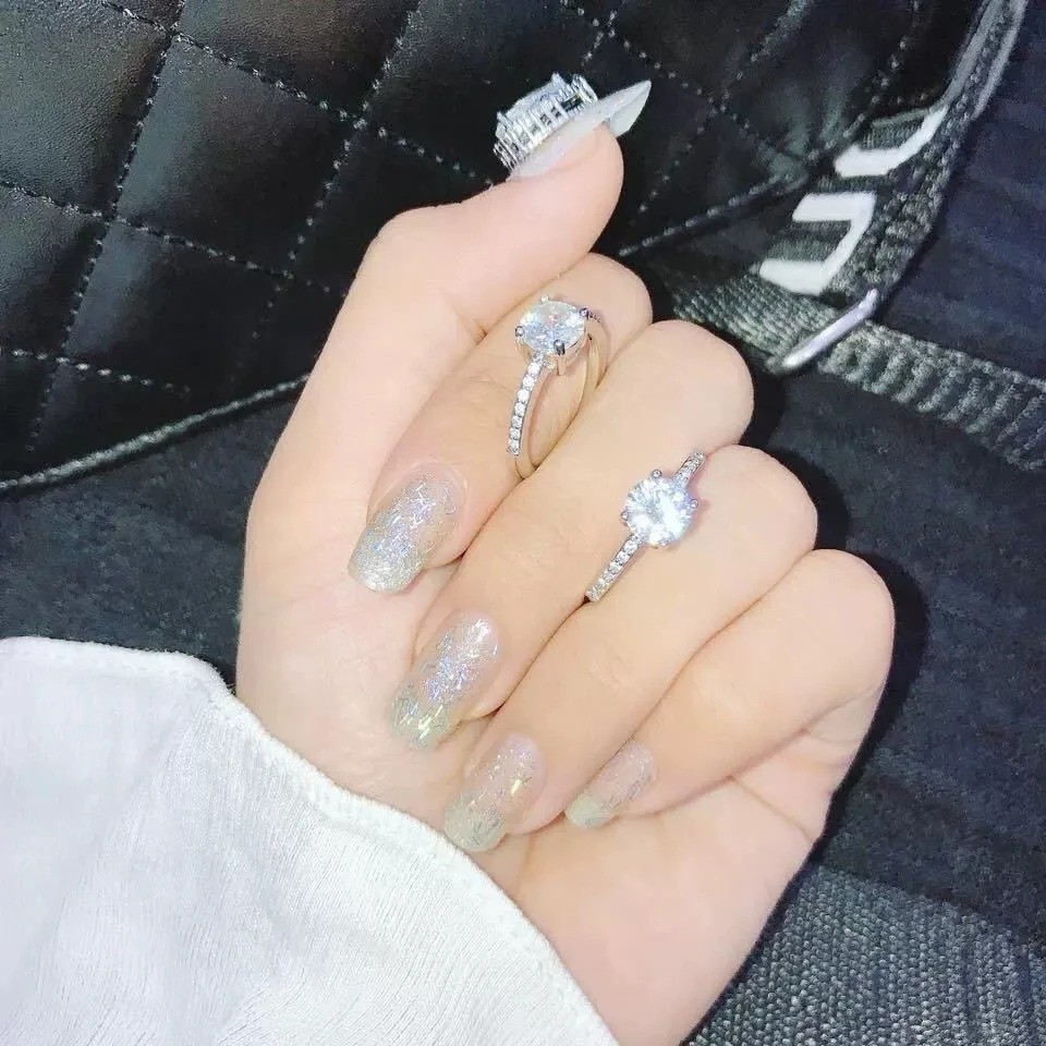 Crystal Zircon Engagement Ring Claw Setting Sparkling Wedding Band Women Jewelry