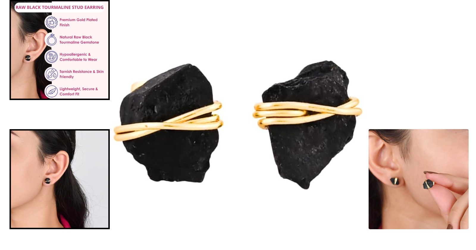 Elegant 14K Gold Wire Wrapped Raw Gemstone Earrings – Artisan Handmade Jewelry