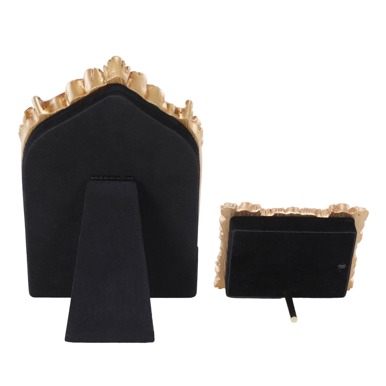 2Pcs Gold Resin Vintage Ring Holder Frame Style Photograph Prop for Women Gift
