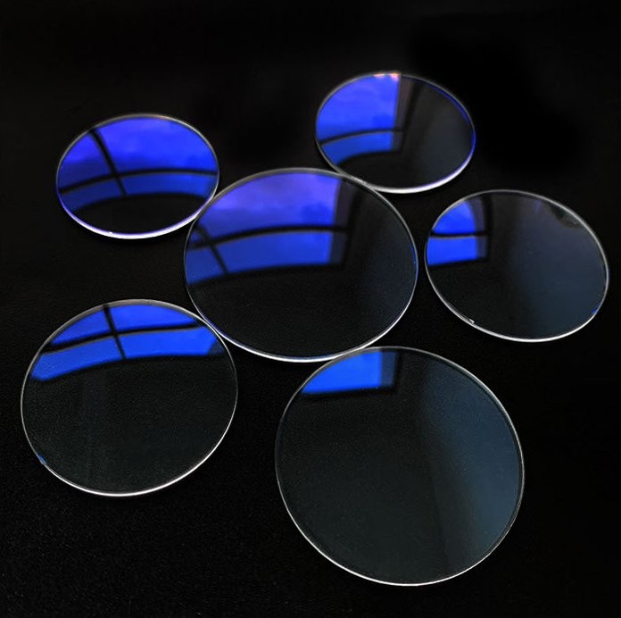 1.2-2.5mm Thick Sapphire Crystal Watch Glass 21-40mm Anti-Reflective Blue Coated