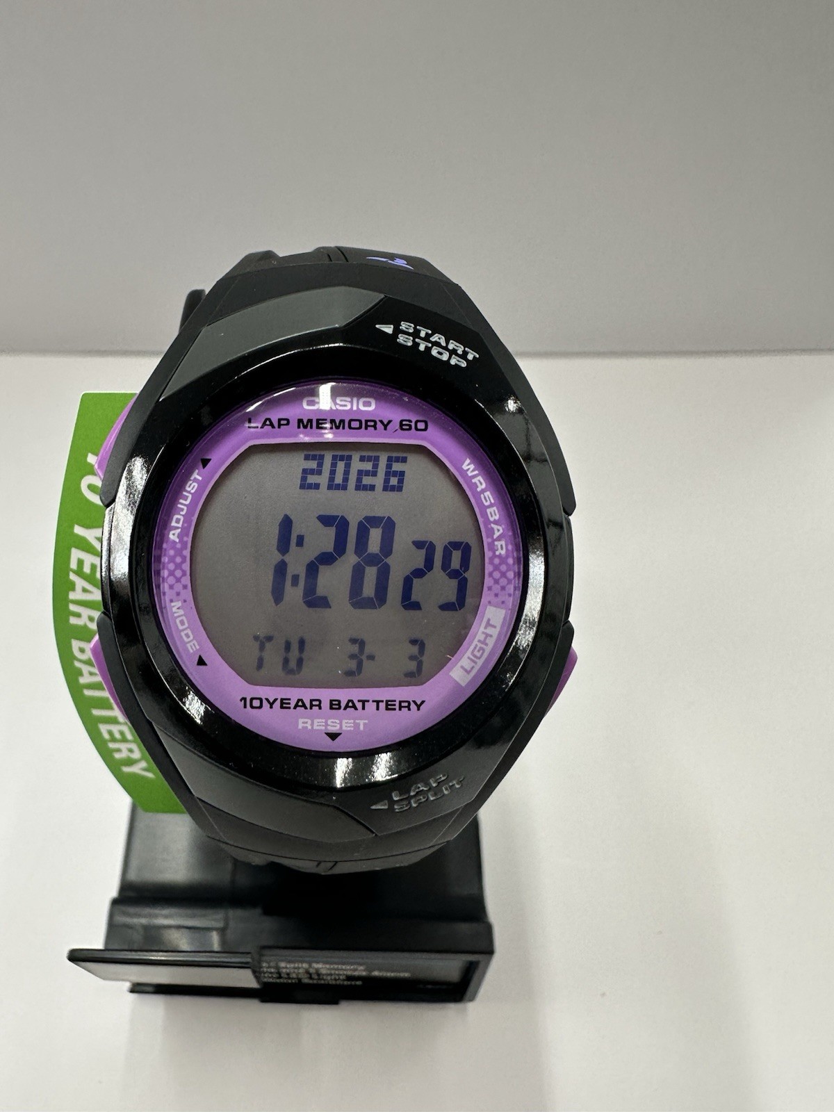 Casio STR-300-1 Digital, 10 Year Battery, Lap Memory Resin Band Watch