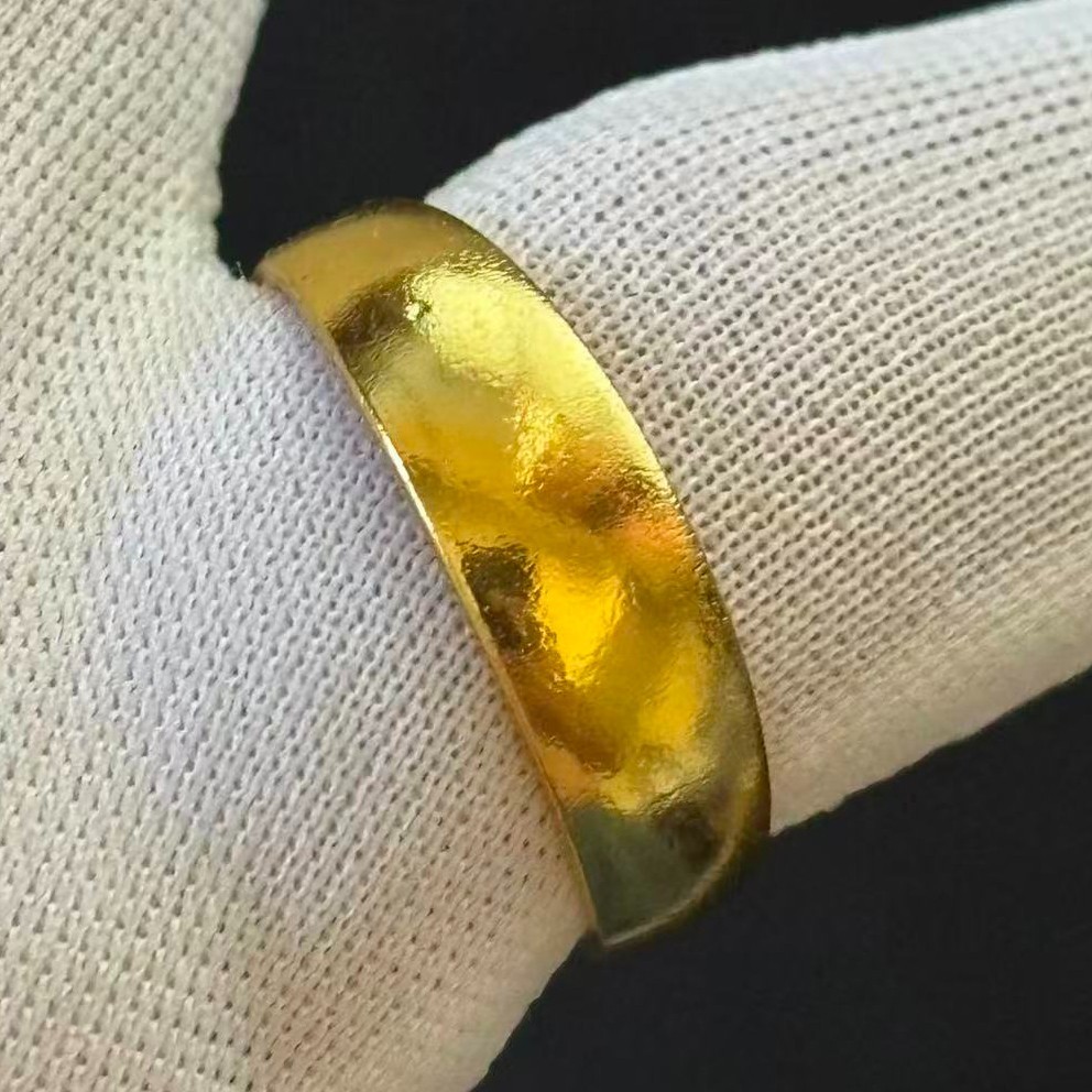 Gold-plated? (NOT SURE) Smooth Band Ring, marked ‘ 999 ‘, Size 8.5 adjustable