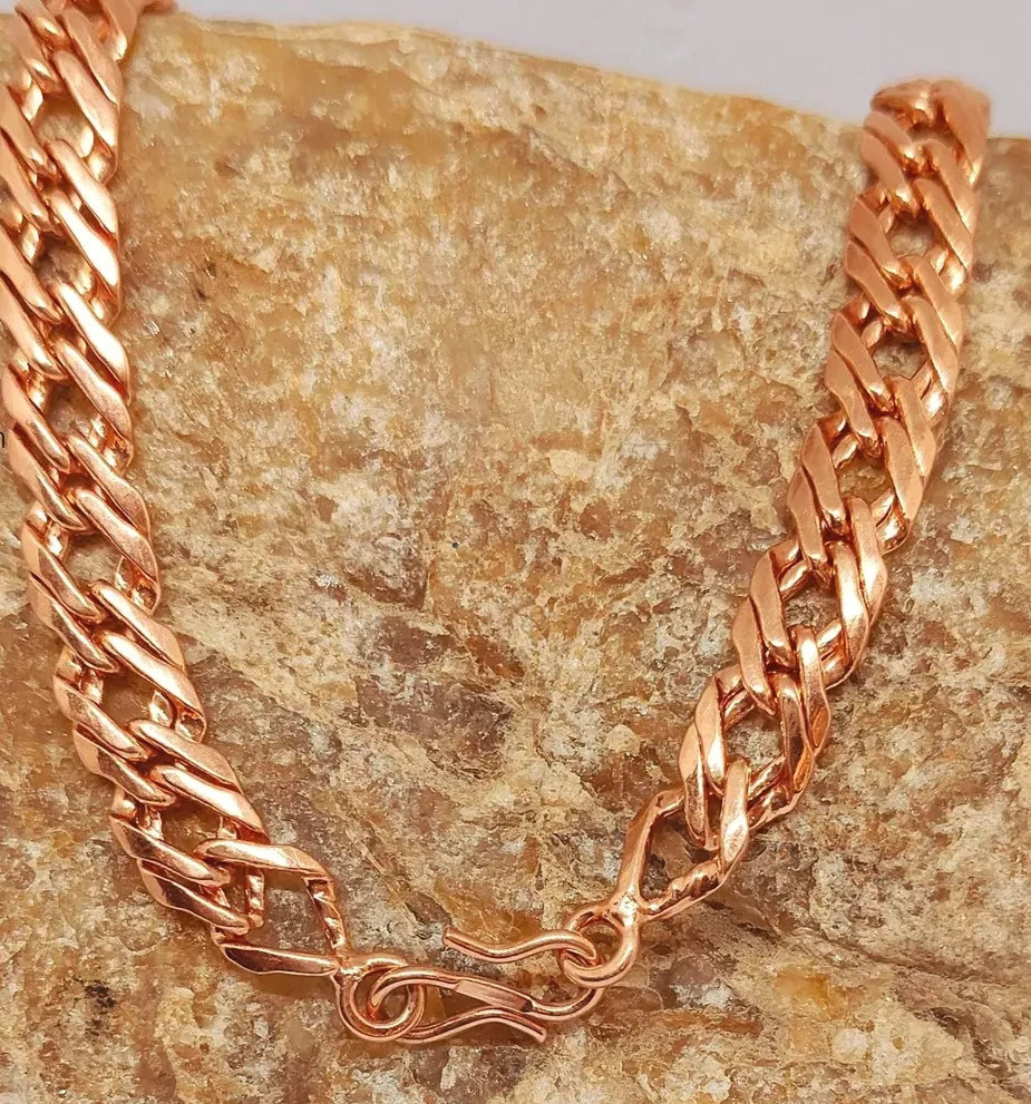 18 inch Pure Copper Franco Chain Necklace, Healing Copper Jewelry, Spiritual
