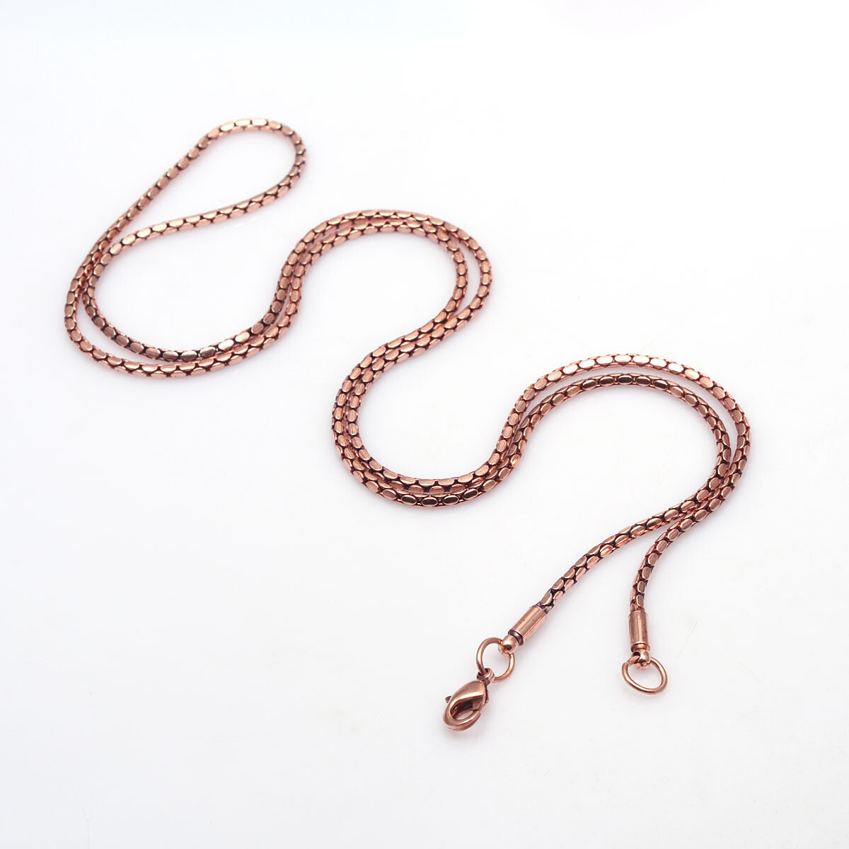 100% Oxidized Pure Copper Box Chain Herringbone Necklace Gift For Jewelry RJ-07
