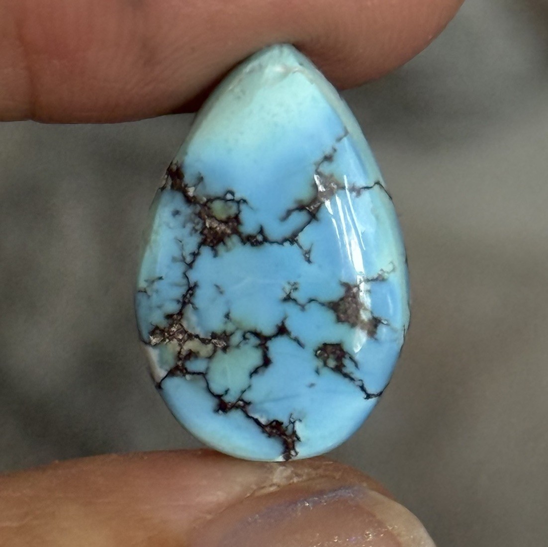 9ct 20×13.3×4.2mm Beautiful Golden Hill Lavender Turquoise Drop Cabochon Gem