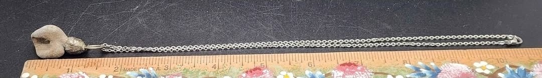 Handmade Natural Gray Hag Stone (Adder Stone) Amulet Pendant Cable Necklace
