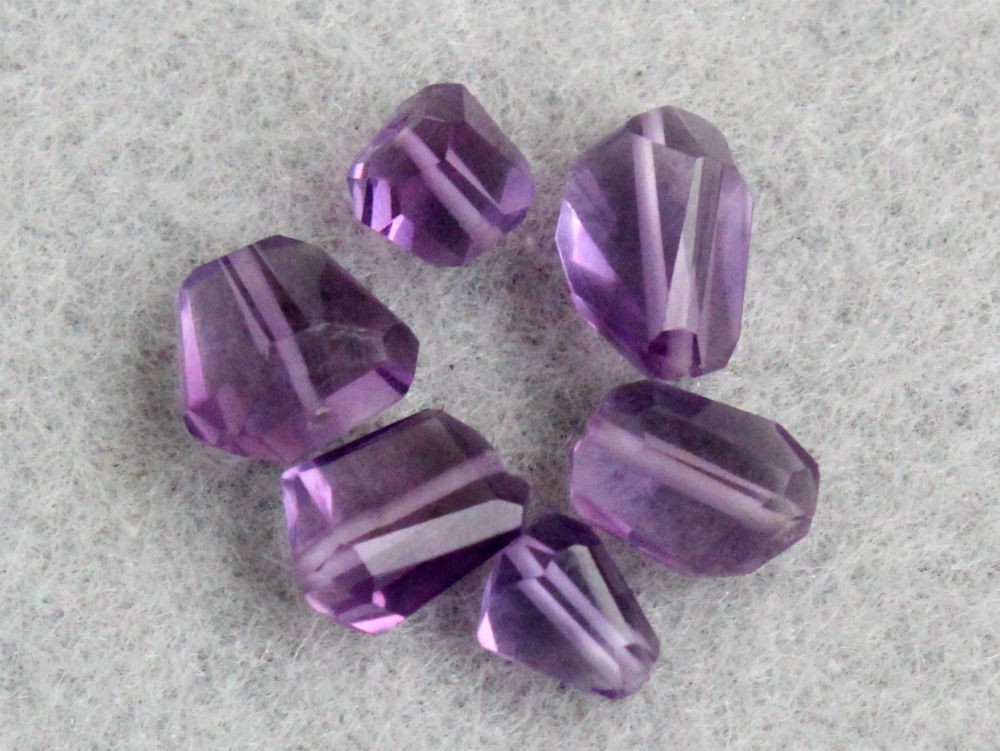 Natural Amethyst Faceted Nugget Semi Precious Gemstone Beads
