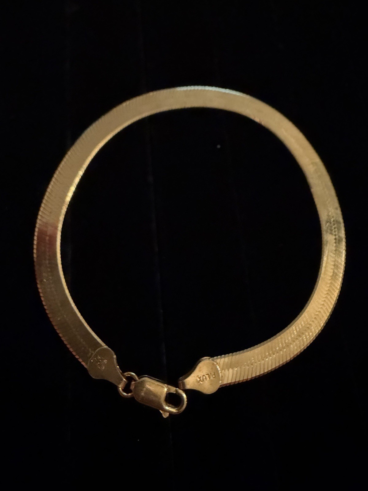 .925 Sterling Silver Gold Tone Herringbone 7 in. 5.3mm