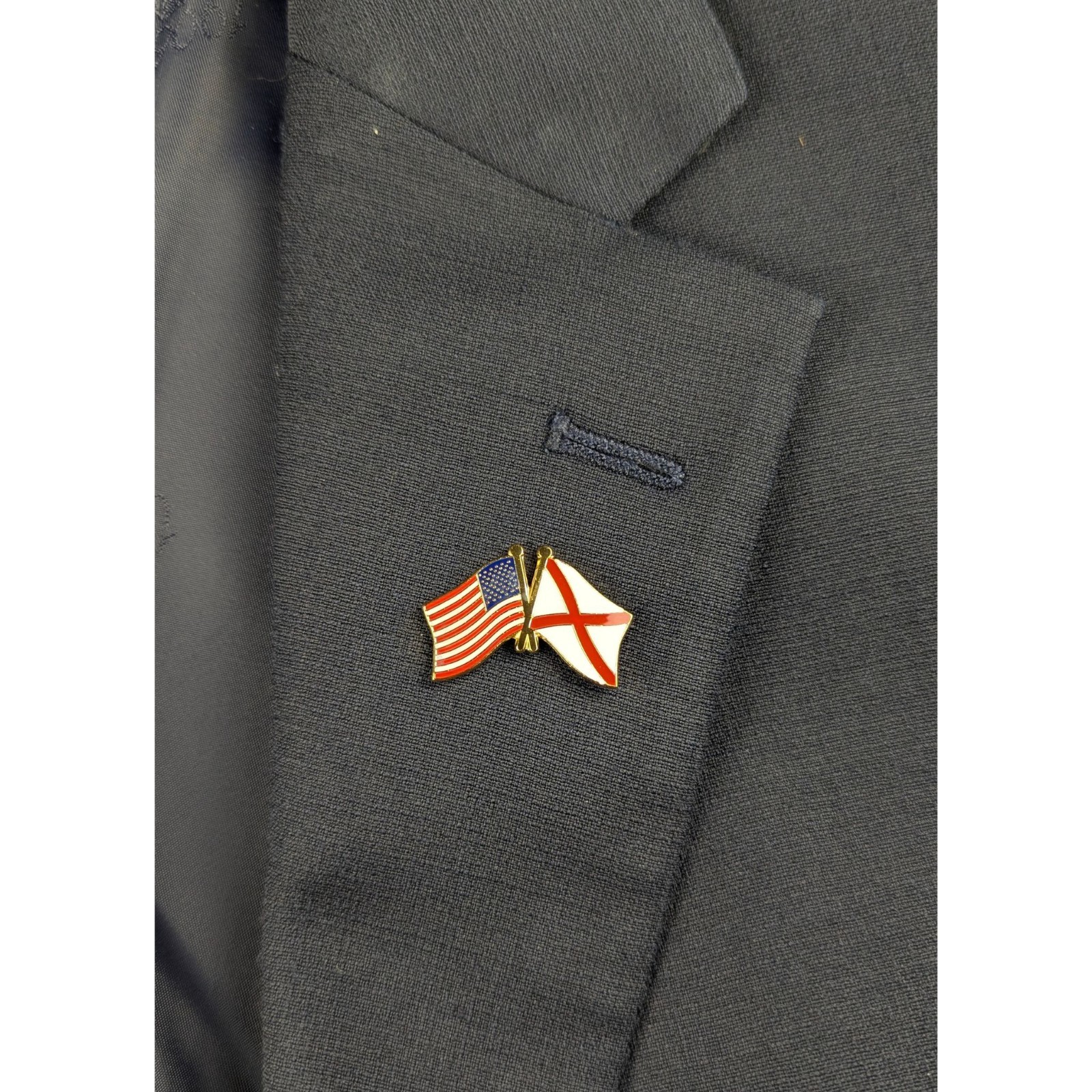 Alabama State Flag / American Flag Crossed Flags Lapel Pin