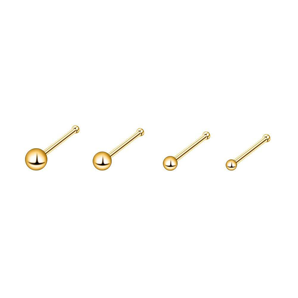 4Pcs/set Tiny Ball Nose Ring Stud Surgical Steel Bone Studs Nostril Piercing 20G