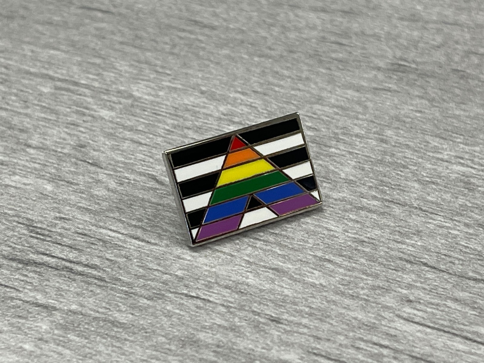 Small Straight Ally Flag Pride Enamel Pin – LGBTQ Support Pin (0.75″)