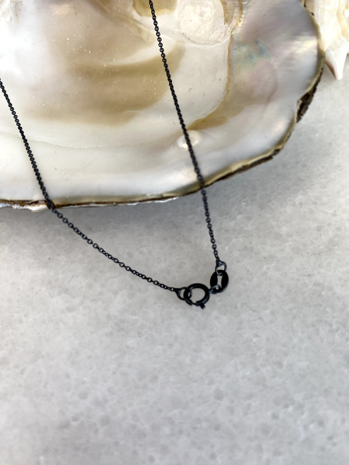 Oxidized Sterling Silver Delicate Cable Chain Necklace for Pendant-16″-36″