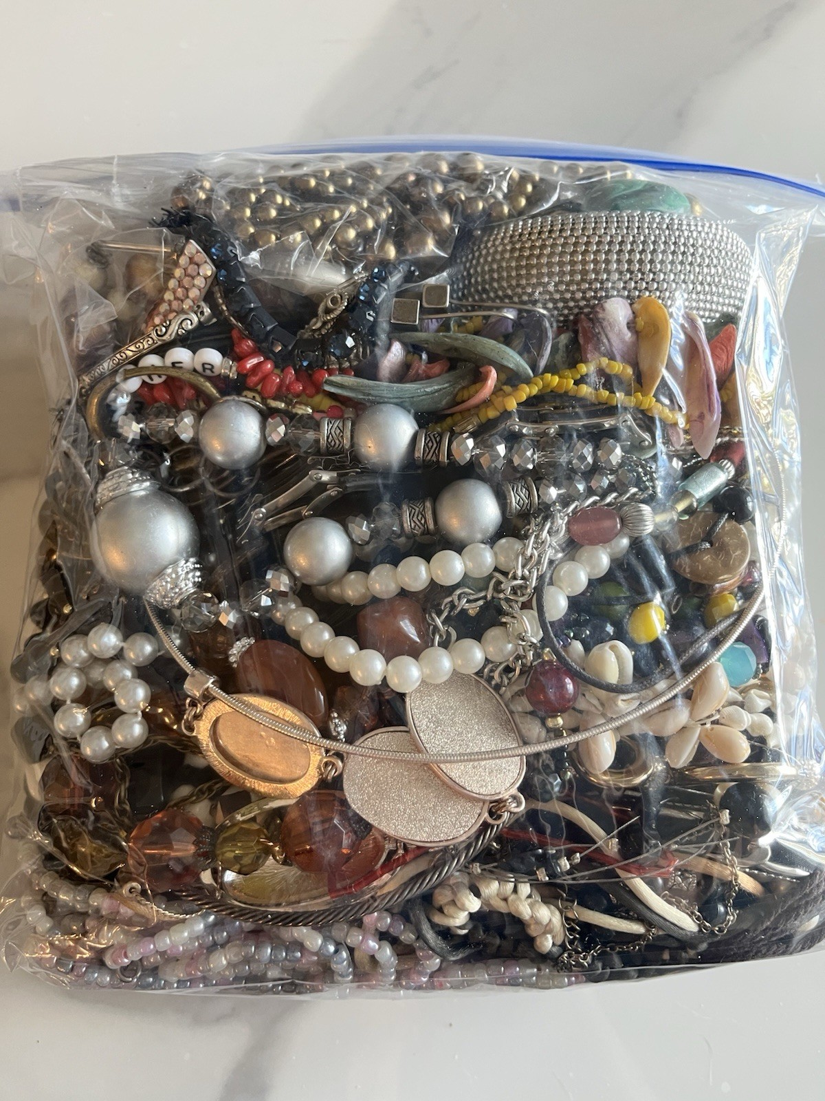 Lot of Vintage to Now Junk Jewelry for Wear, Crafting or Repair, 5 Lbs