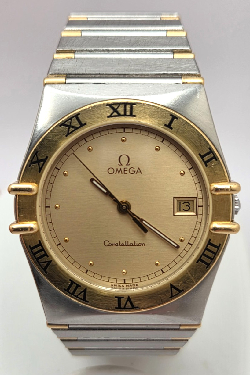 Omega Constellation 18k & Stainless Steel Ref 396.1080 Wristwatch 34mm case work