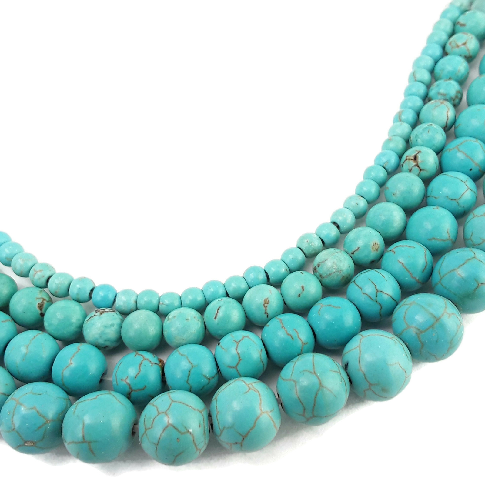 Blue Howlite Turquoise Smooth Round Beads 4mm 6mm 8mm 10mm 12mm 15.5″ Strand