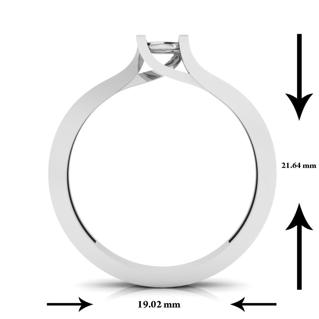 Semi Mount Setting Solitaire Diamond Engagement 4 MM Solid 14K White Gold Ring