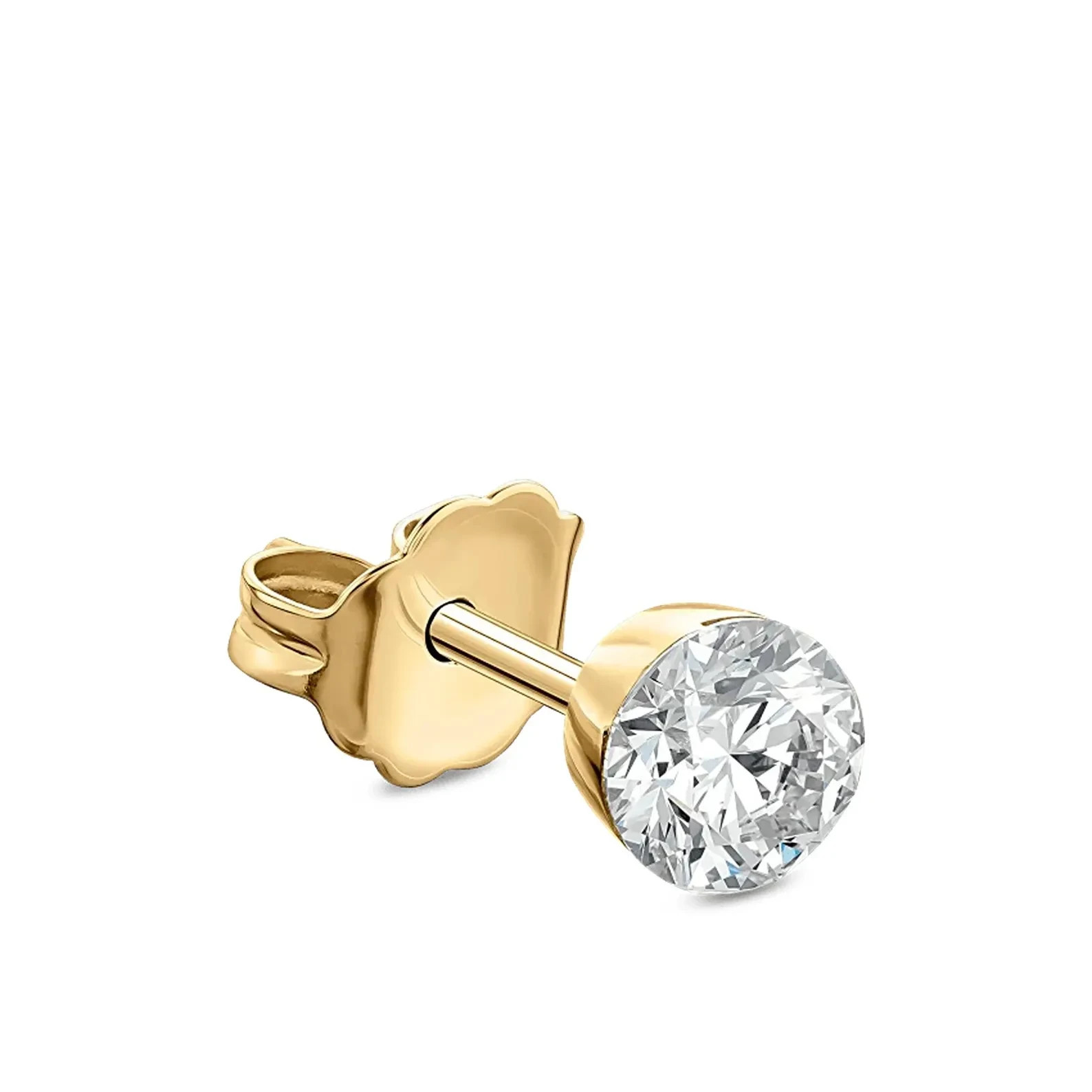 925 Sterling Silver Round Moissanite Screw Back Helix Stud Earring