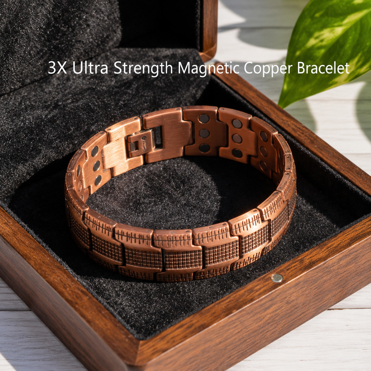 3X Ultra Strength Magnetic Copper Bracelet for Men Vintage Therapy Energy Gift