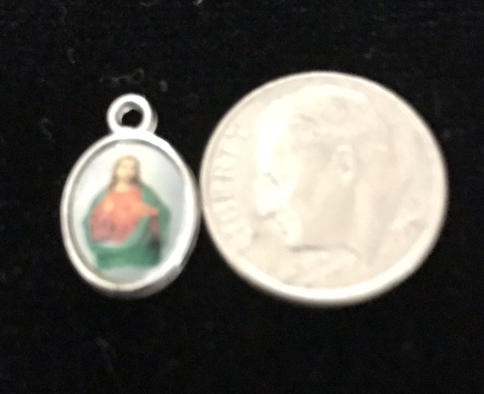 Beautiful Religious Sacred Heart Jesus Enamel Pendant charm or Necklace Charm
