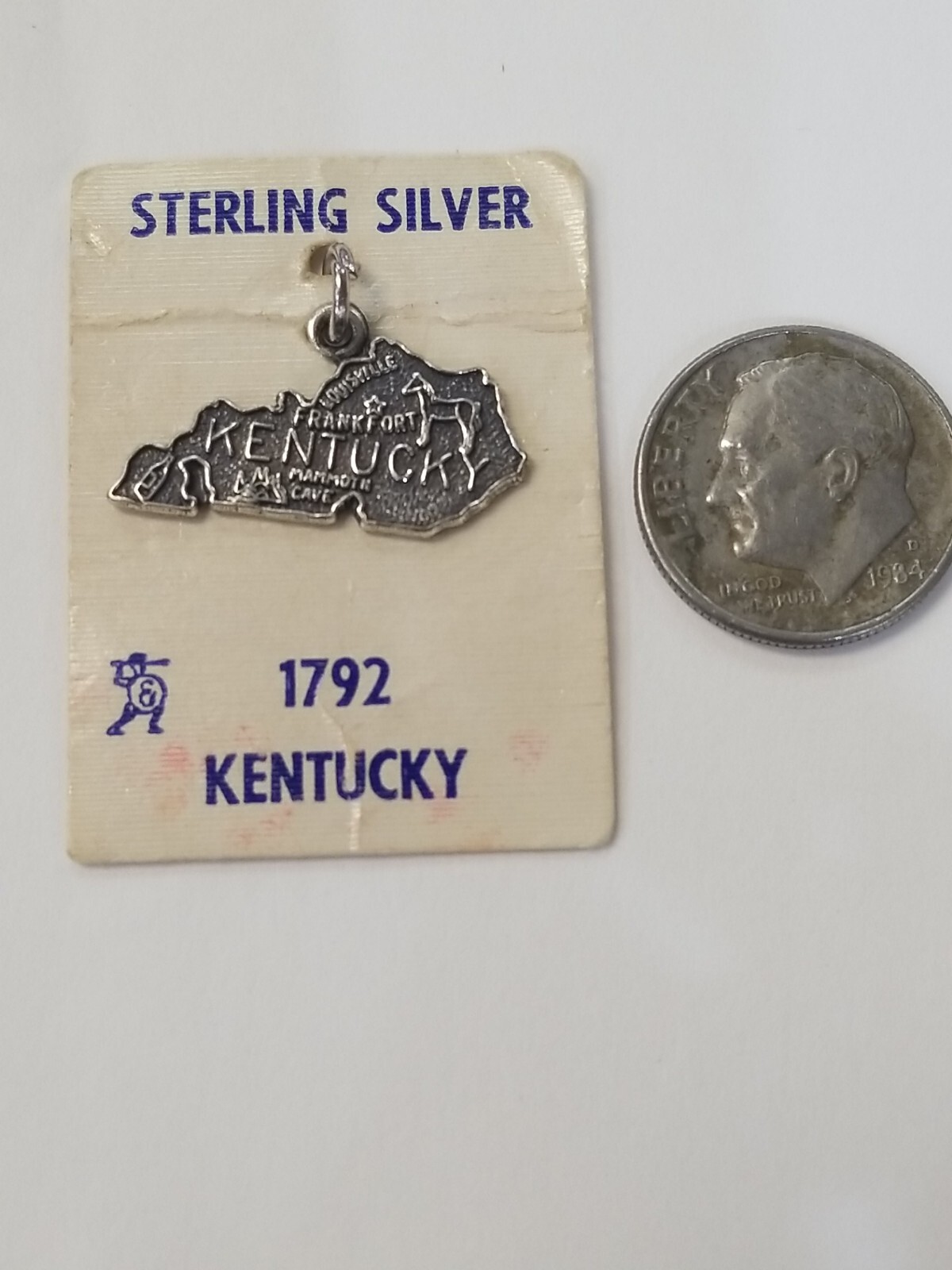 Vintage Sterling Silver State Map Charm, SELECT From 16 different States NOS