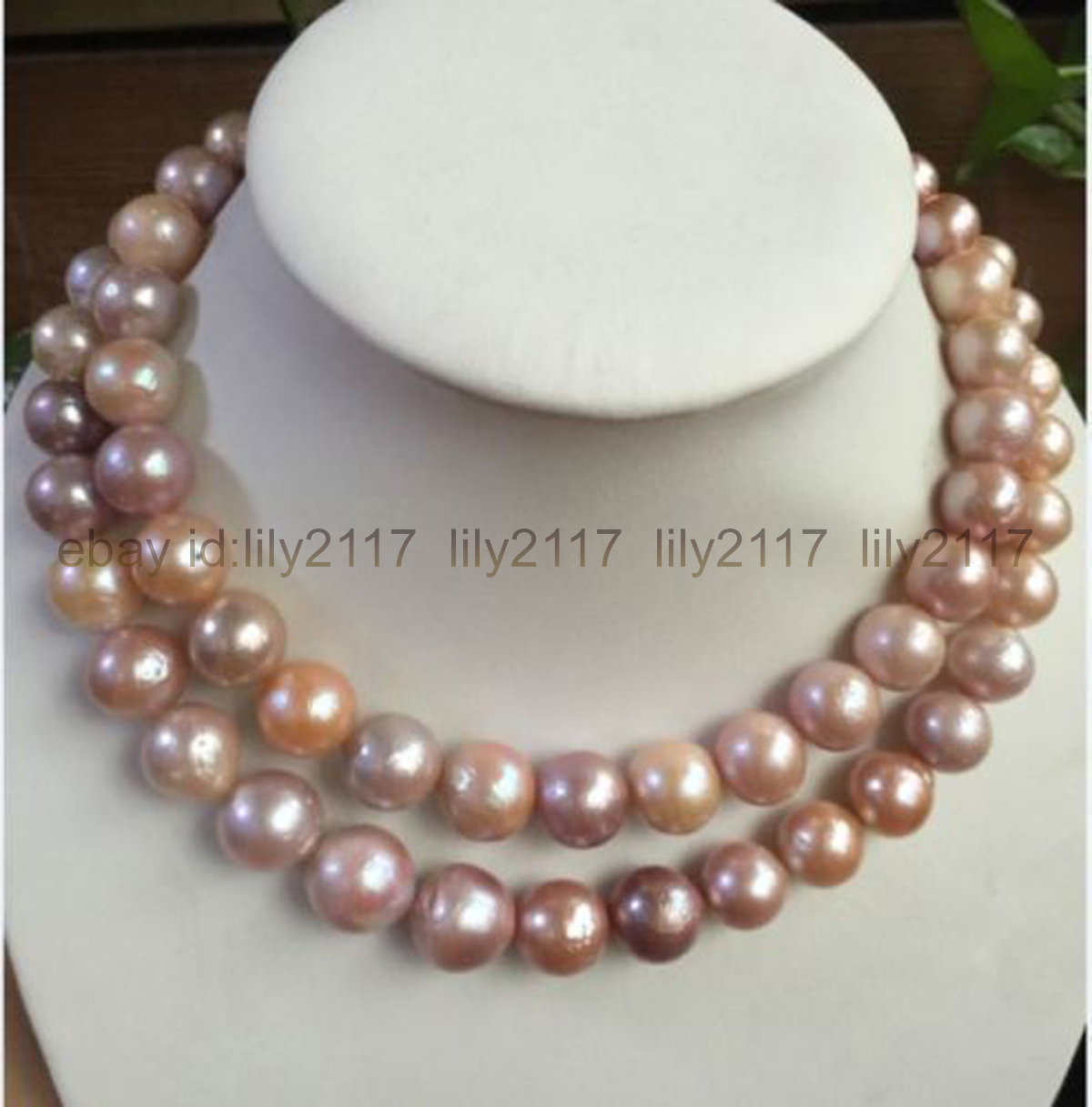 35″ GORGEOUS HUGE 12-15MM ROUND SOUTH SEA GENUINE MULTICOLOR PEARL NECKLACE 14k