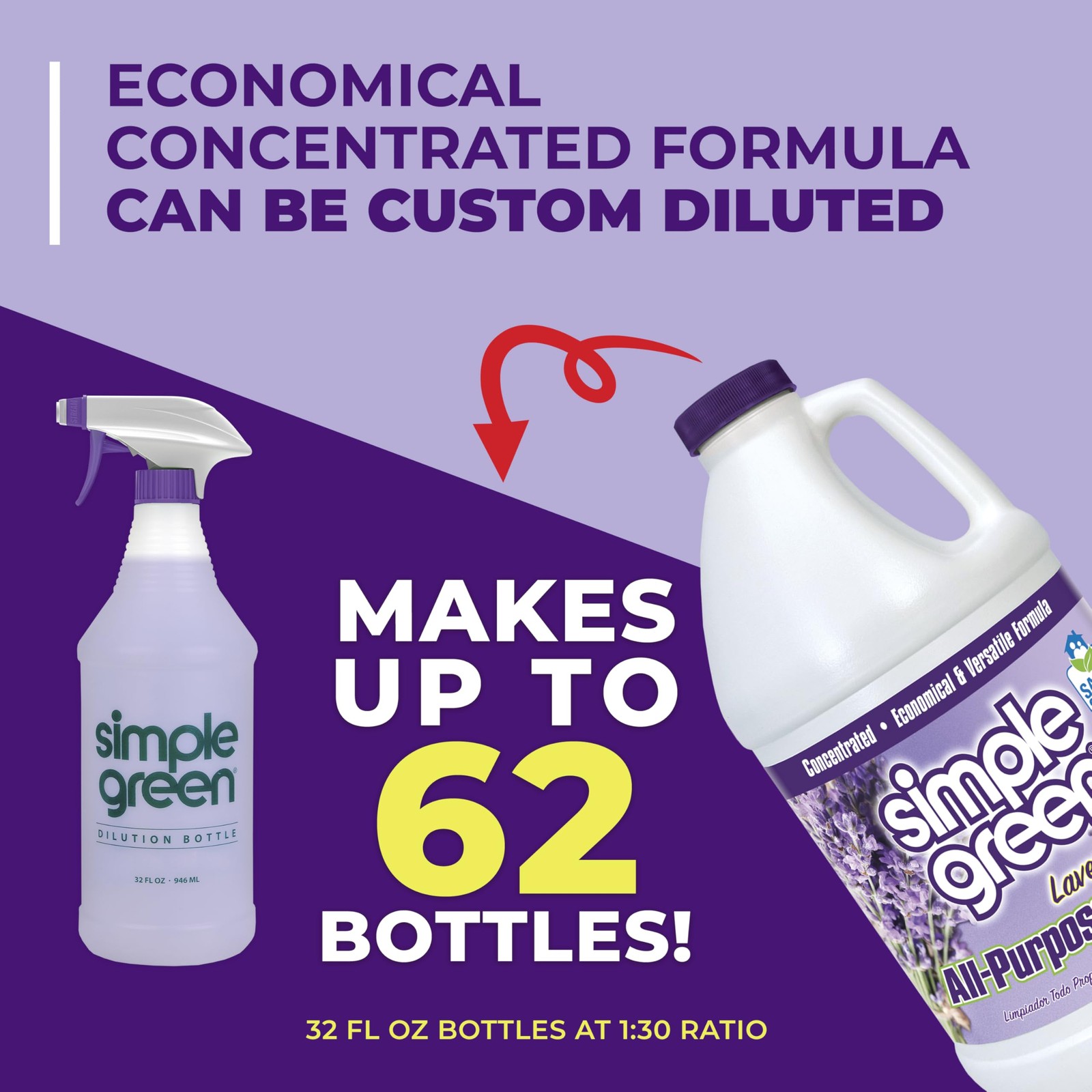 Simple Green All Purpose Cleaner Concentrate 64 Fl Oz (Pack of 1), Purple