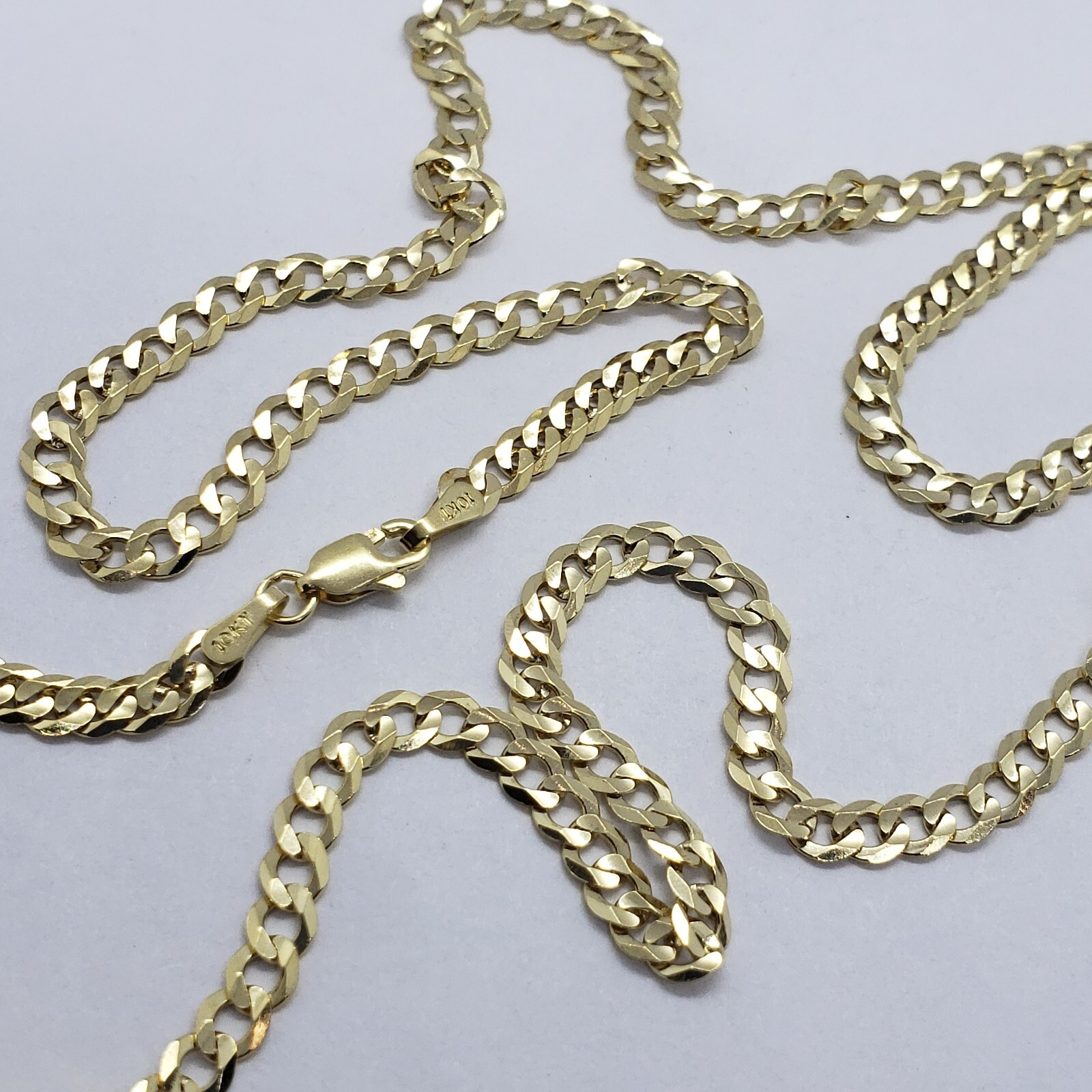 10K Yellow Gold Solid Cuban Link Chain Curb Necklace Bracelet 1.8mm-10mm 7″~30″