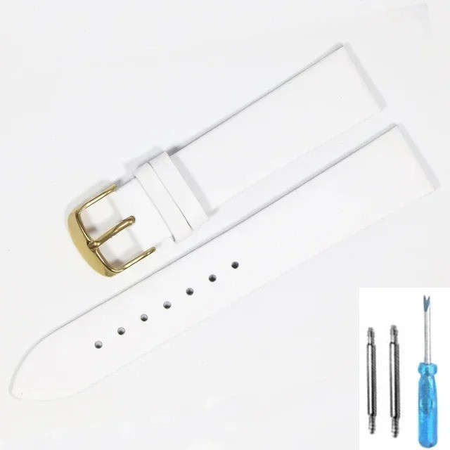 12–22mm Watchband Bracelet Soft Smooth Band Genuine Leather Watch Strap