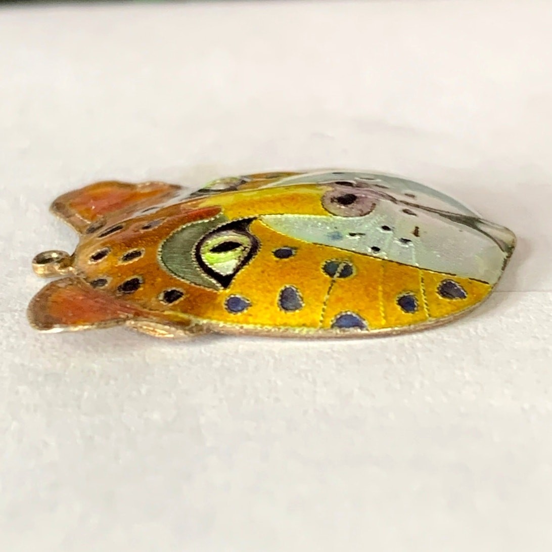 Vintage Laurel Burch Cloisonné Enamel Wild Cat Pendant Necklace