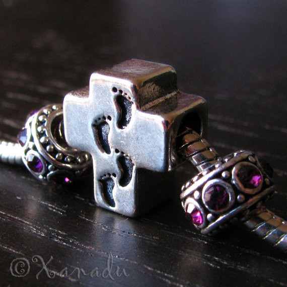 Walking The Path Of God Cross Charm And Crystal Birthstone European Style Beads