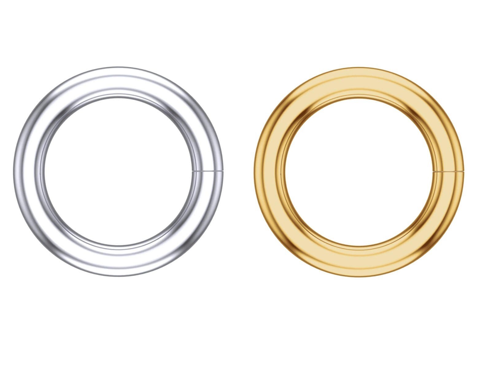 14K Solid Yellow/White Gold Round Open Jump Ring 16 Gauge 1.3mm Thick 5mm-9mm ID
