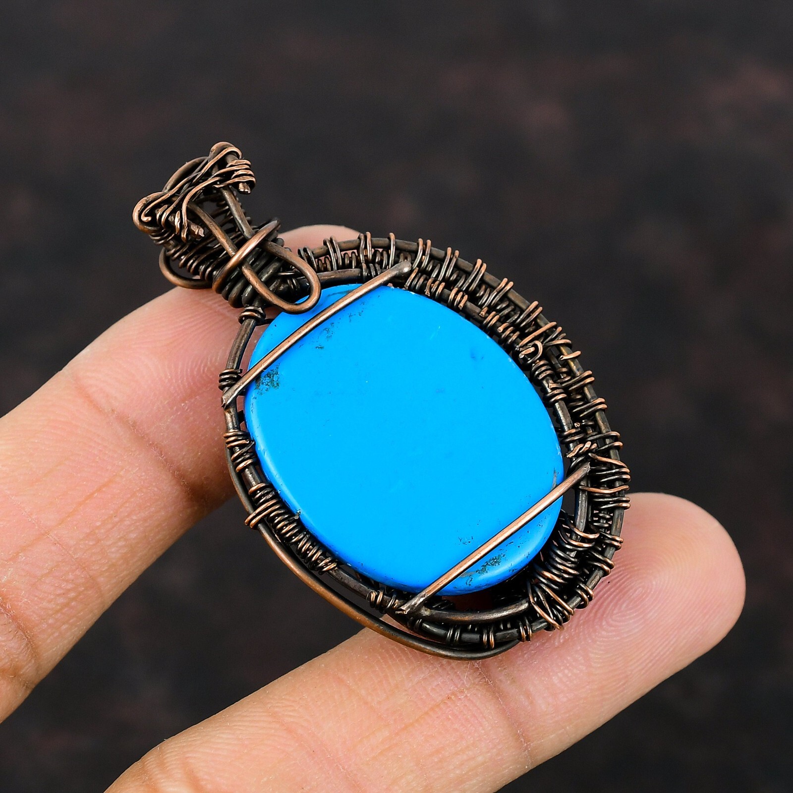 Sleeping Beauty Turquoise Copper Love Gift Wire Wrapped Tree Of Life 2.24″