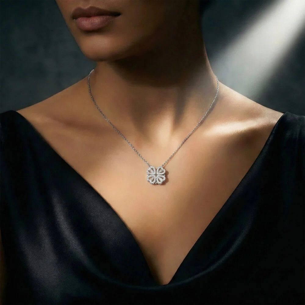 Daughter Heart Clover Convertible Necklace From Mom
