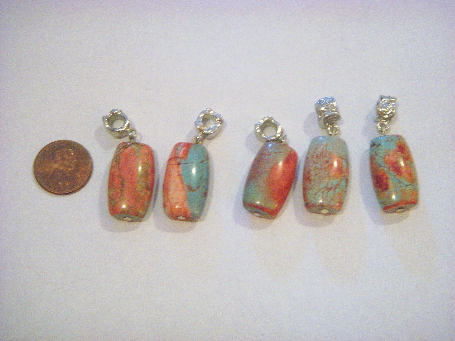 MULTICOLOR TURQUOISE SINGLE CHARM DANGLE FOR BRACELETS OR PENDANTS MULTIDESIGN