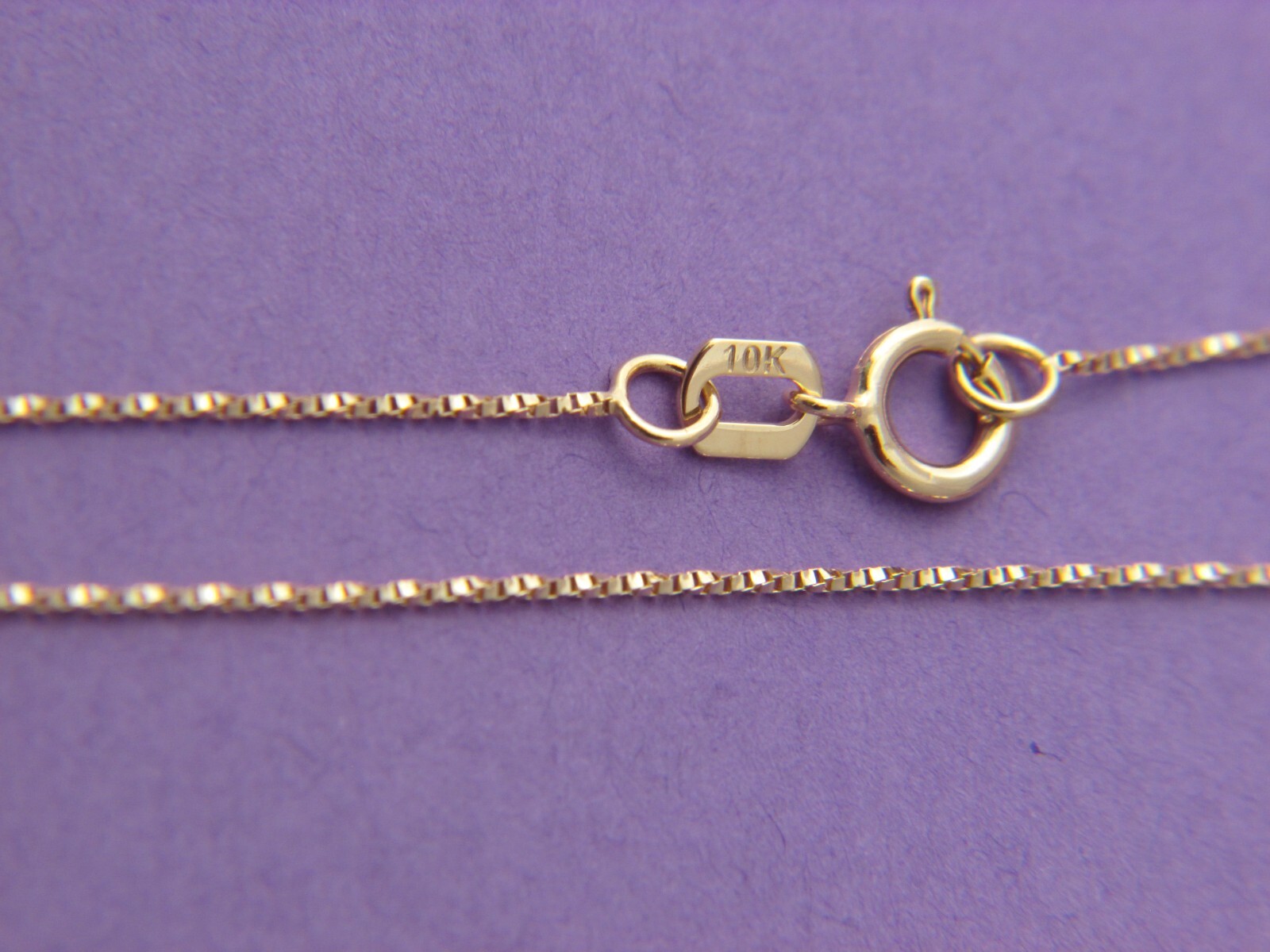 Real 10Kt Yellow Gold Twisted Box Chain Necklace Solid 10k gold