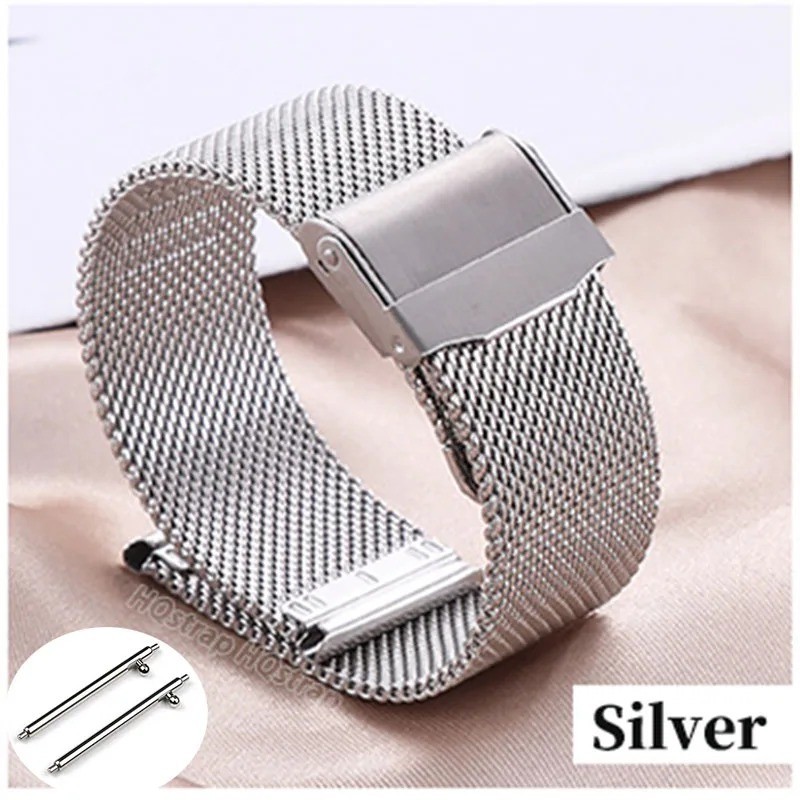 12–24mm Stainless Steel Mesh Metal Watch Strap Band Unisex