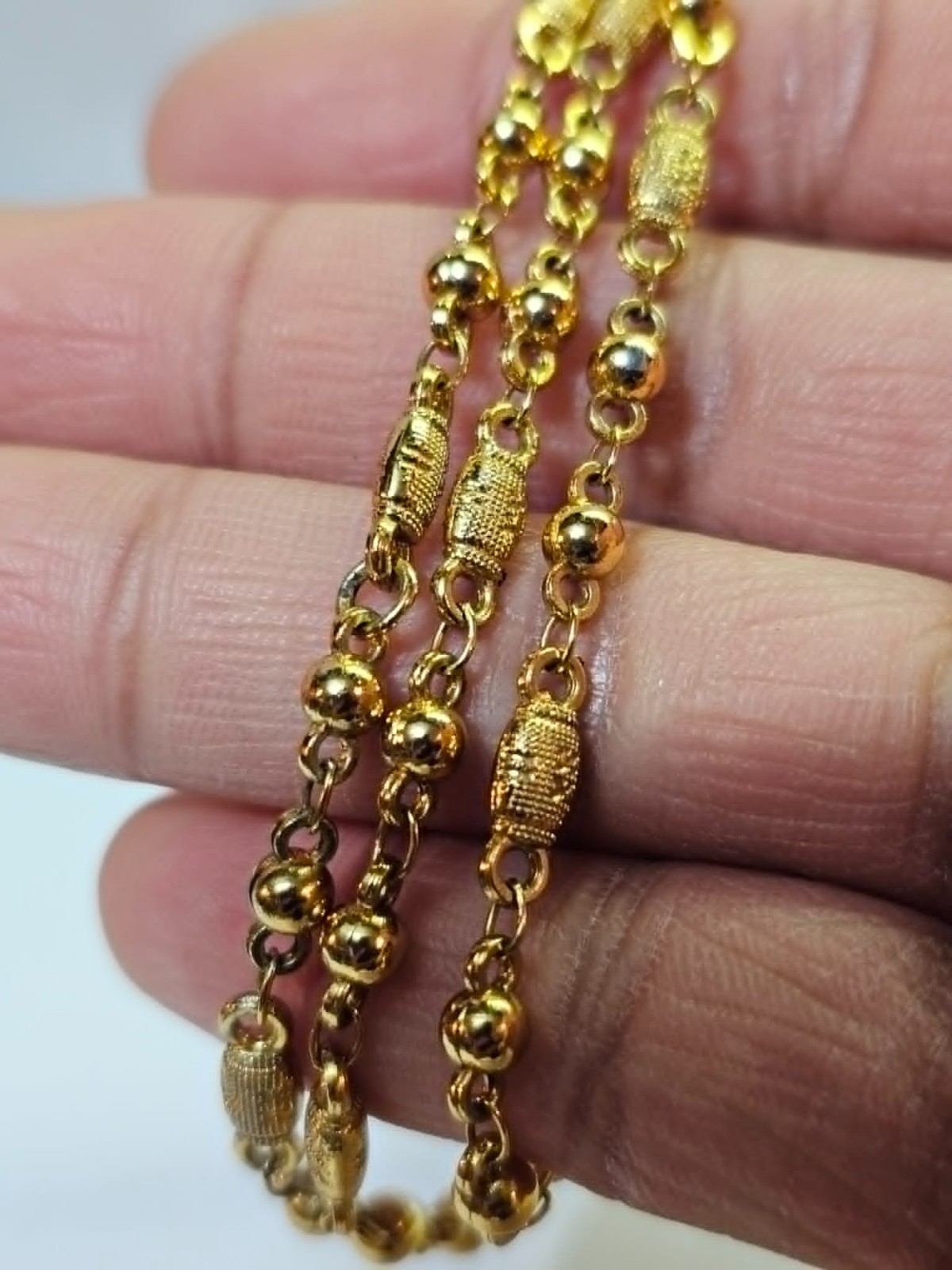 Marked 18k Goldplated/ Goldtone Link Chain Necklace 22.5in-S351- READ…SEE