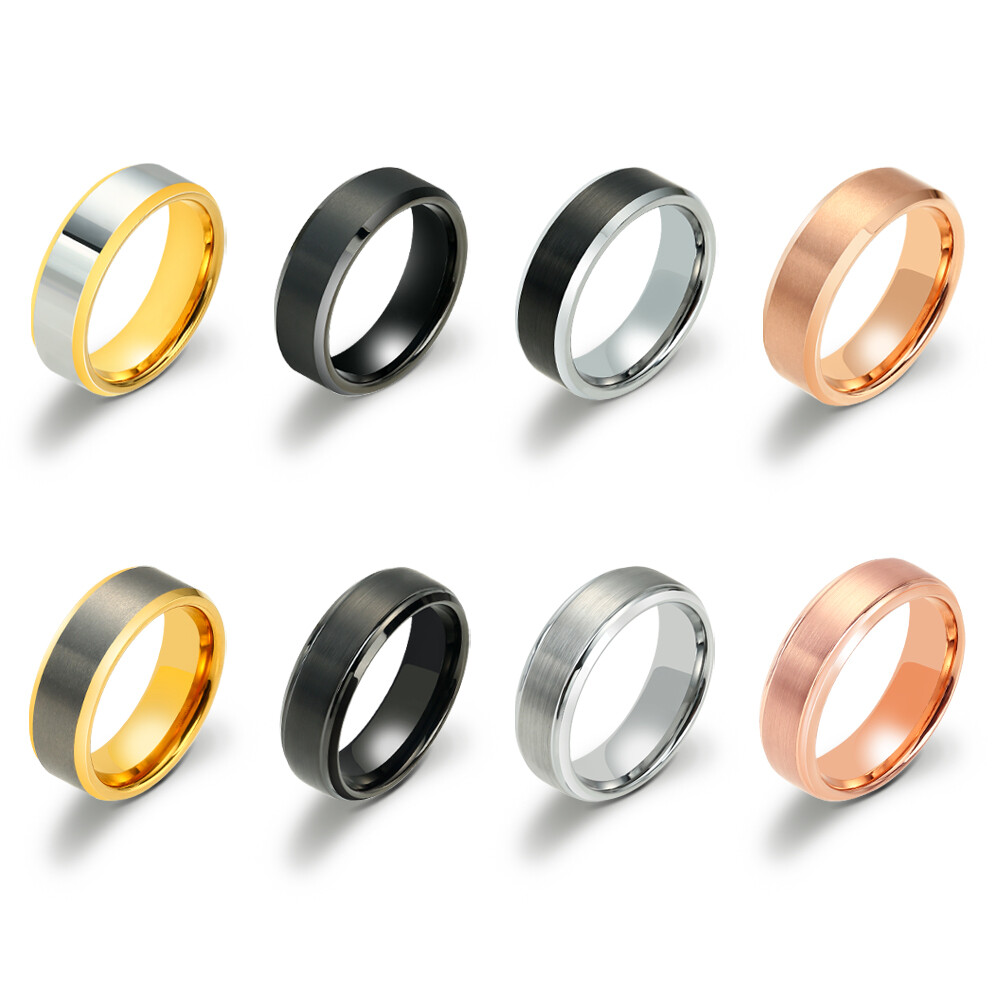 Rose Gold Color Tungsten Carbide Engagement Rings For Men Women Wedding Bands