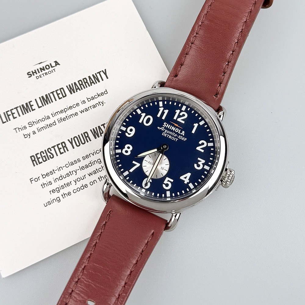 Men’s Shinola Runwell Argonite 1069 Midnight Blue Dial Quartz Watch 41mm